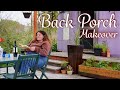 Back porch garden makeover  herb garden  upcycled thrifted pots  shade awning  yurt living vlog