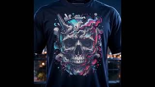 Graffiti Skull Smoke T-Shirt Bold Urban Graphic screenshot 1