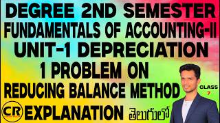 Degree 2nd Semester Fundamentals of Accounting-II Unit-1 Depreciation Reducing Balance Method.