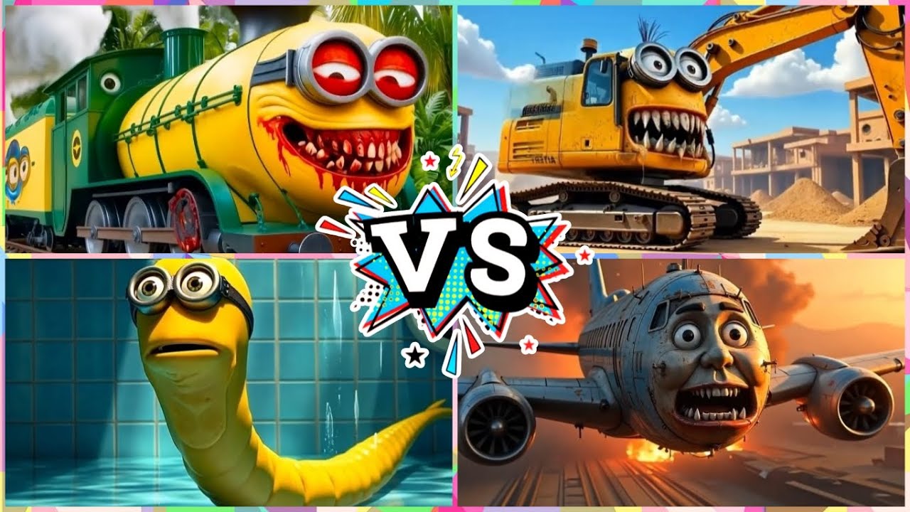 Машина-кран миньона 🆚 Червь-миньон 🐛 🆚 Поезд-миньон Томас 🚂 🆚 Заражённое небо 🎶 Плитки-прыжки