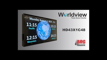 HD43X1C48 Worldview Time Zone Clock by BRG Precision Products