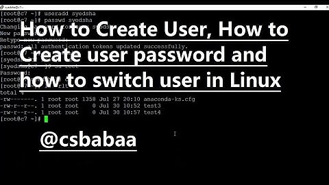 How to Create User, How to create user password and How to switch user in Linux