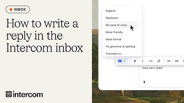 How to write a reply in the Intercom inbox
