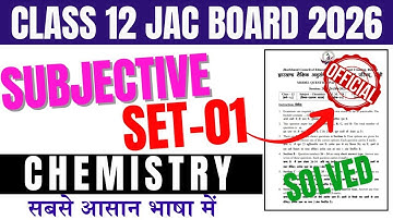JAC chemistry Model 2026 subjective soln \ jac board 12th chemistry model paper subjective soln