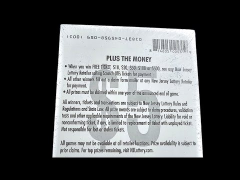 Full Book Plu$ The Money NJ Lottery Scratch Off Tickets