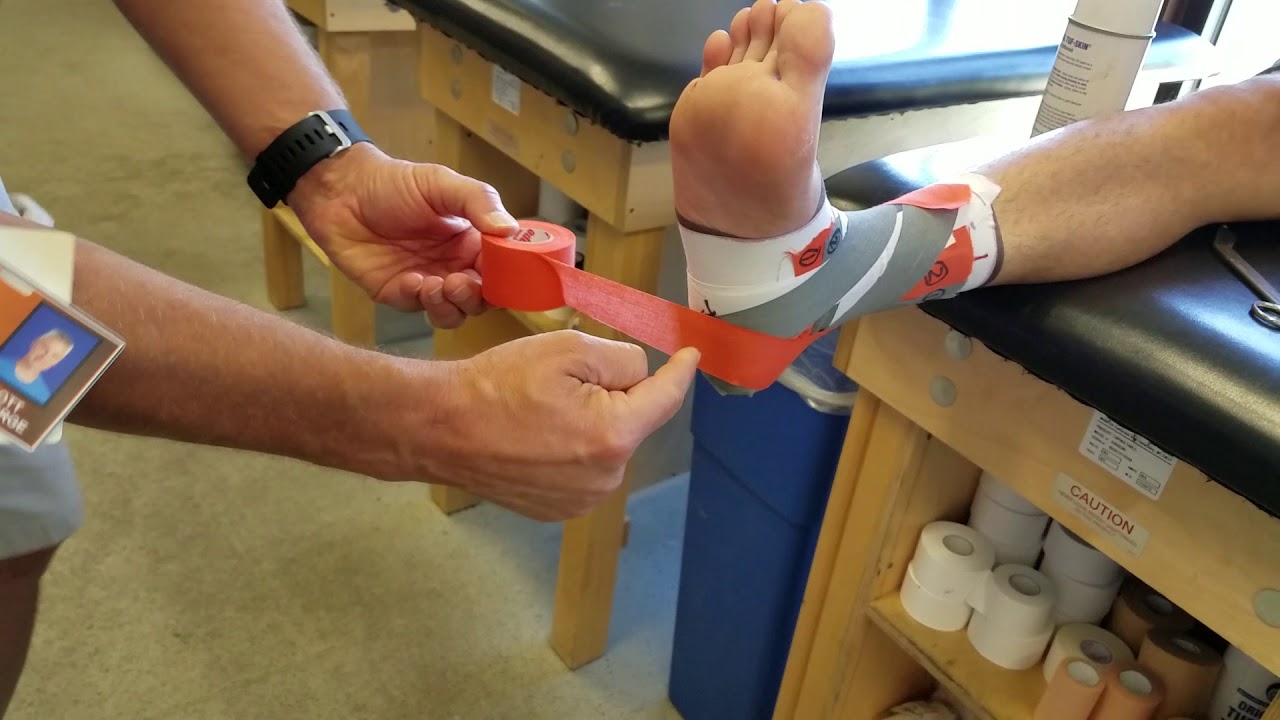Ankle taping modification: Moleskin stirrup and Elastikon heel lock  (Whitworth Athletic Training) - YouTube