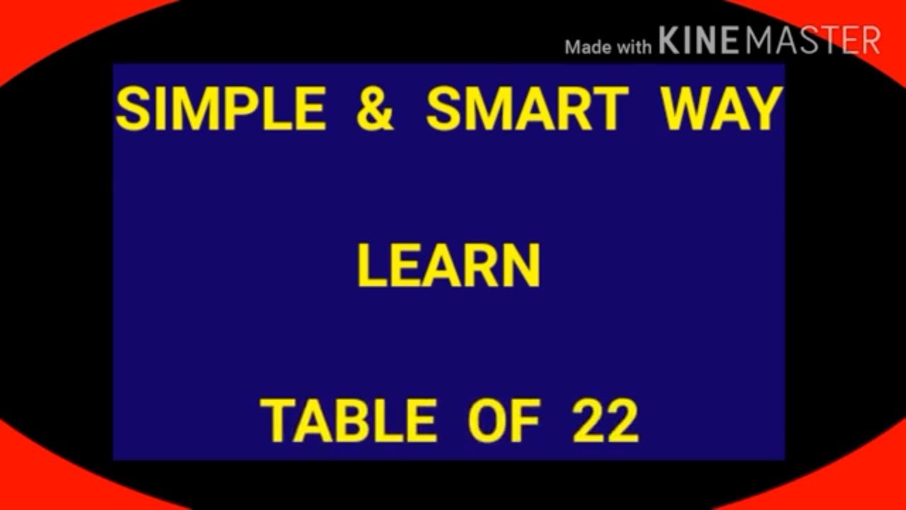 SMART MULTIPLICATION TABLE Table of 22. 22 ka pahada. - YouTube