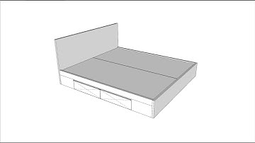 Hướng dẫn vẽ giường có 2 ngăn kéo