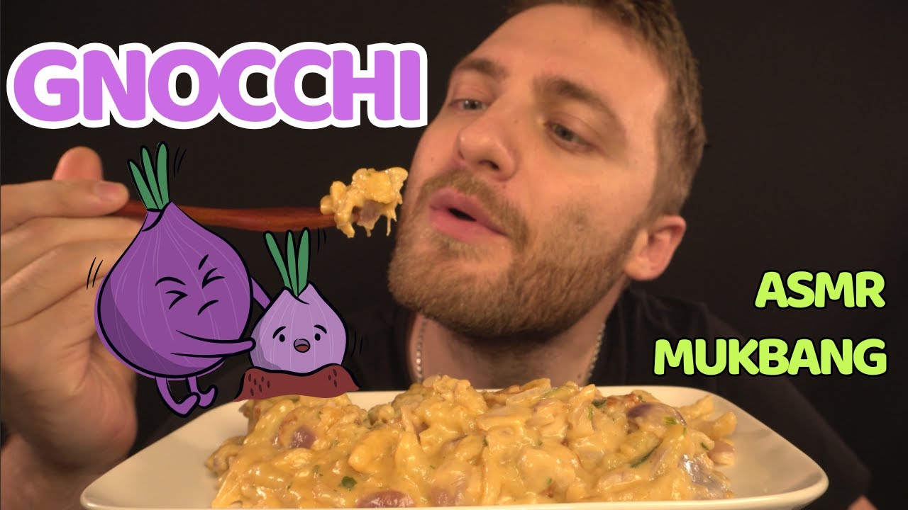 Сливочные ньокки Мукбанг ASMR | Огромный лук и изжога!