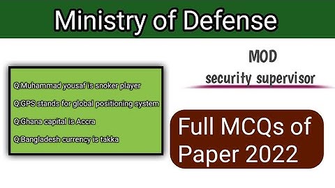 Ministry of defence security supervisor paper 2022.