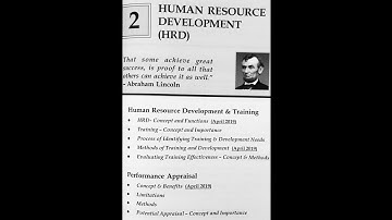 TYBCOM SEM-6 | COMMERCE-VI MANAN PRAKASHAN NOTES | MODULE : 2 HUMAN RESOURCE DEVELOPMENT (HRD)