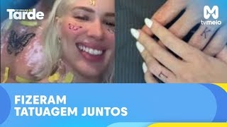 Karoline Lima e Leo Pereira fazem tatuagem juntos