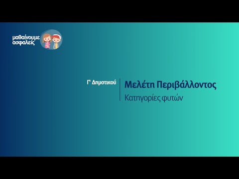 Μελέτη Περιβάλλοντος - Κατηγορίες φυτών - Γ&rsquo; Δημοτικού Επ. 125