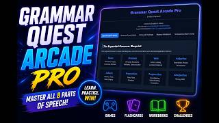Grammar Quest Arcade Pro | Free Offline 8 Parts of Speech Learning App & Game screenshot 4