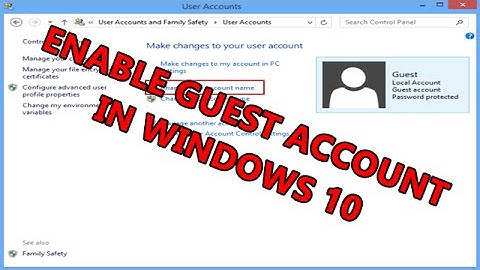 Windows 10 Tips : Enable GUEST Account in Windows 10