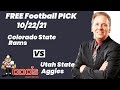 Free Football Pick Colorado State Rams vs Utah State Aggies Picks, 10/22/2021 College Football