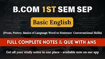B.Com 1st Sem SEP Basic English | Complete Notes & Important Questions with Answers