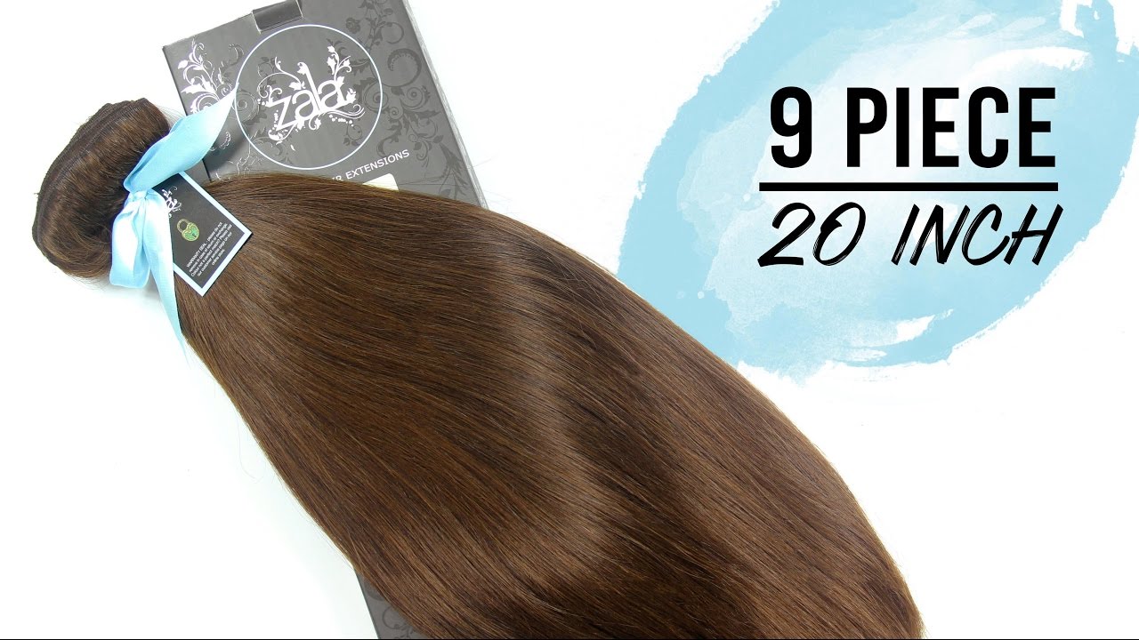 ZALA Rich Mocha 4 Brown Clipin Hair Extensions 20Inch 9Piece YouTube