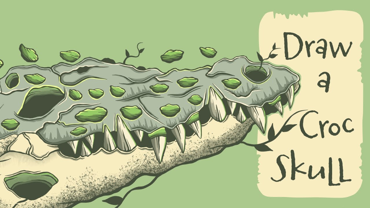 Draw a Cool Hybrid Crocodile Skull in Procreate