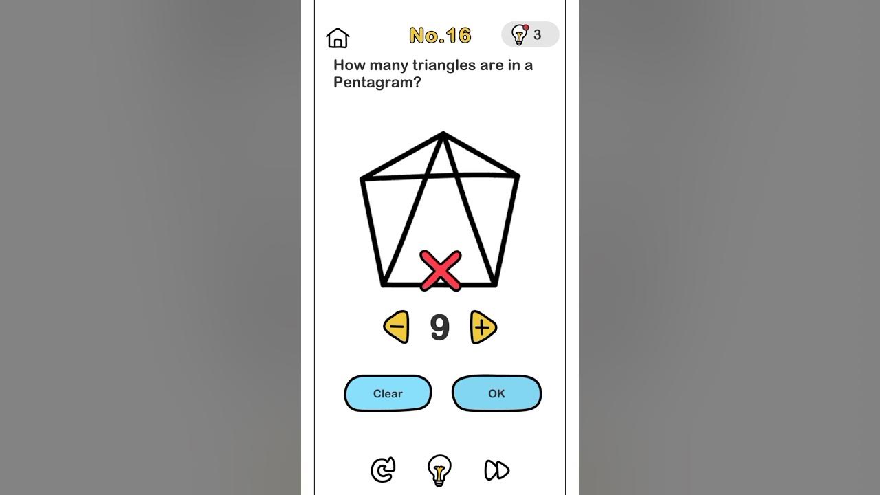 BRAIN OUT LEVEL 16 HOW MANY TRIANGLES ARE IN A PENTAGRAM? shorts 