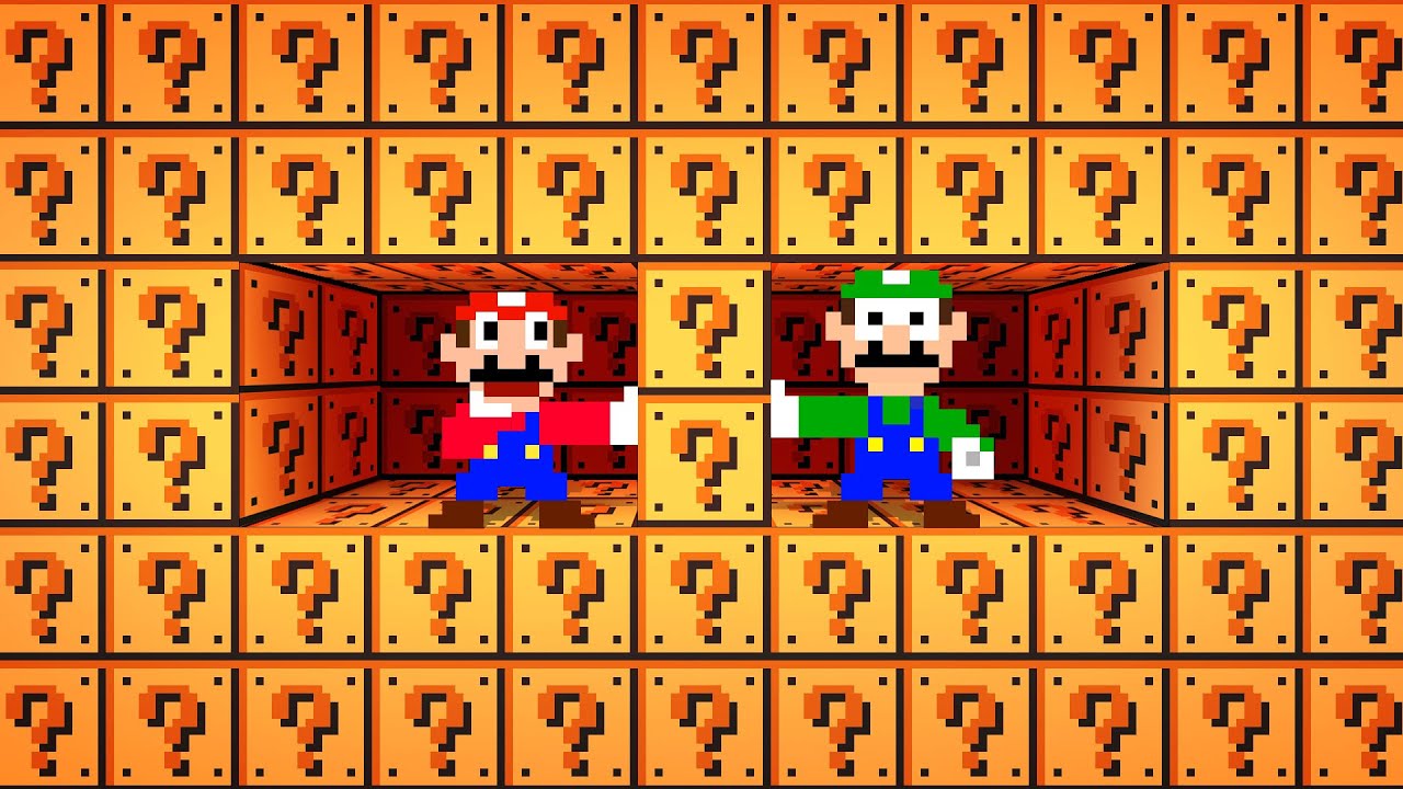 Mario vs Luigi. but there are Too Many Item Blocks in Super Mario Bros!..