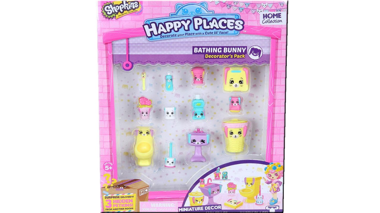 Shopkins Happy Places Bathing Bunny Decorator Pack Unboxing Review