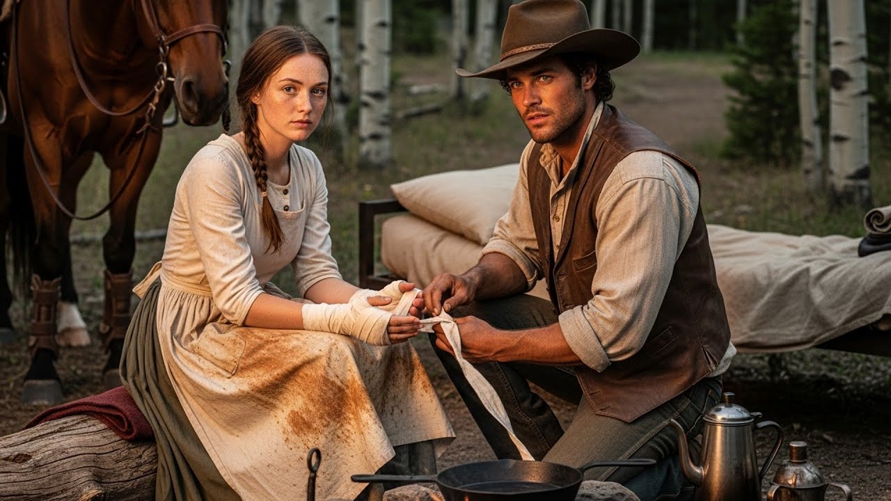 Her Stepbrother Burned Her Hands On The Stove, The Cowboy Bandaged Them And Cooked For Her