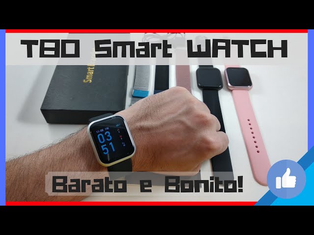 Relógio Smartwatch T80 Bluetooth Pressão Arterial Frequência