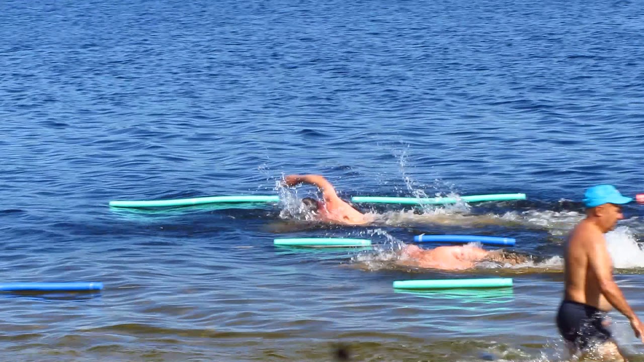 2 часть- соревнования по плаванию на озере Святом - YouTube