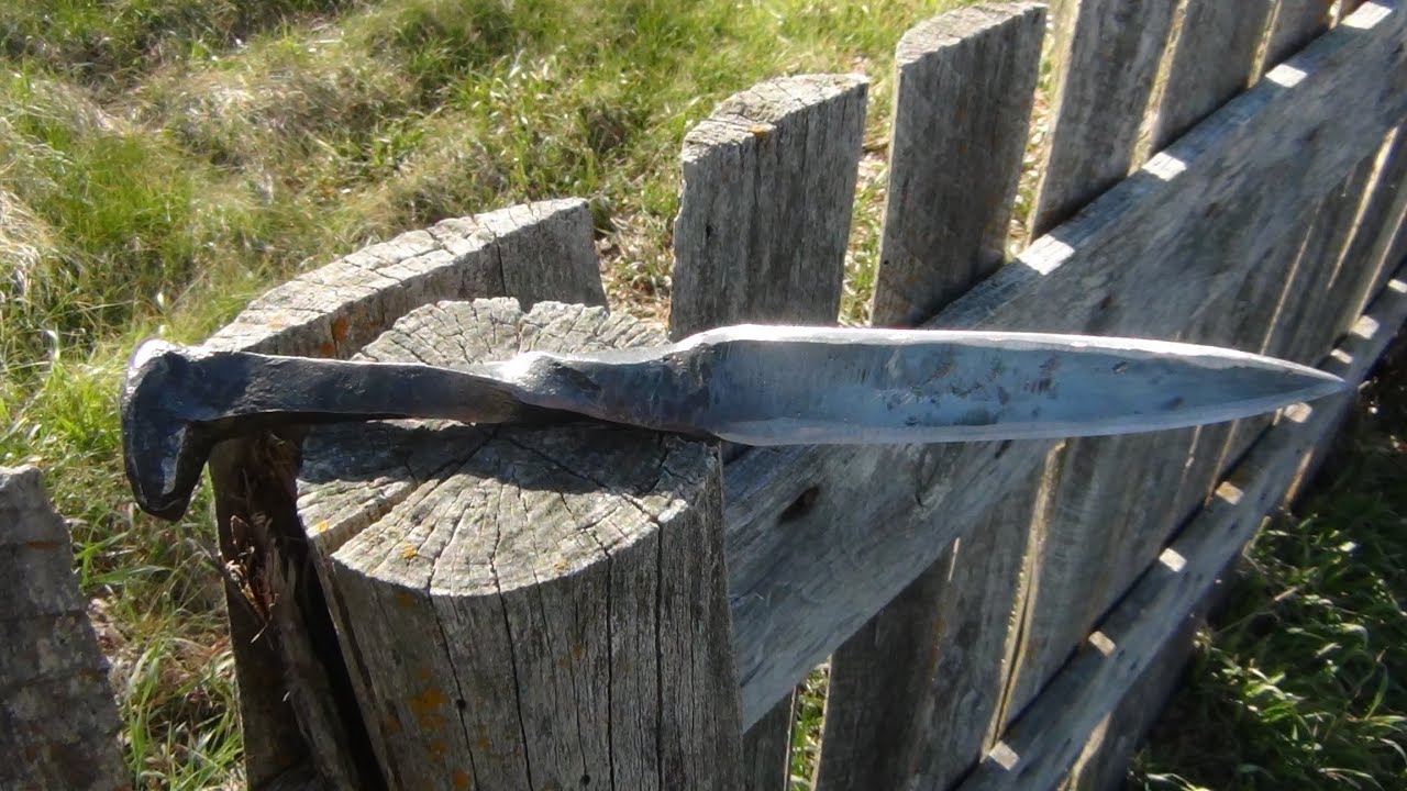 How to forge a simple railroad spike dagger.