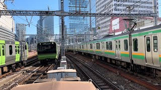 【とうかいどうせん、やまのてせん、のぞみ、けいひんとうほくせん】東海道本線E231系 & E233系+E231系（連結）、山手線E235系、東海道新幹線N700Aのぞみ、京浜東北線E233系@有楽町駅