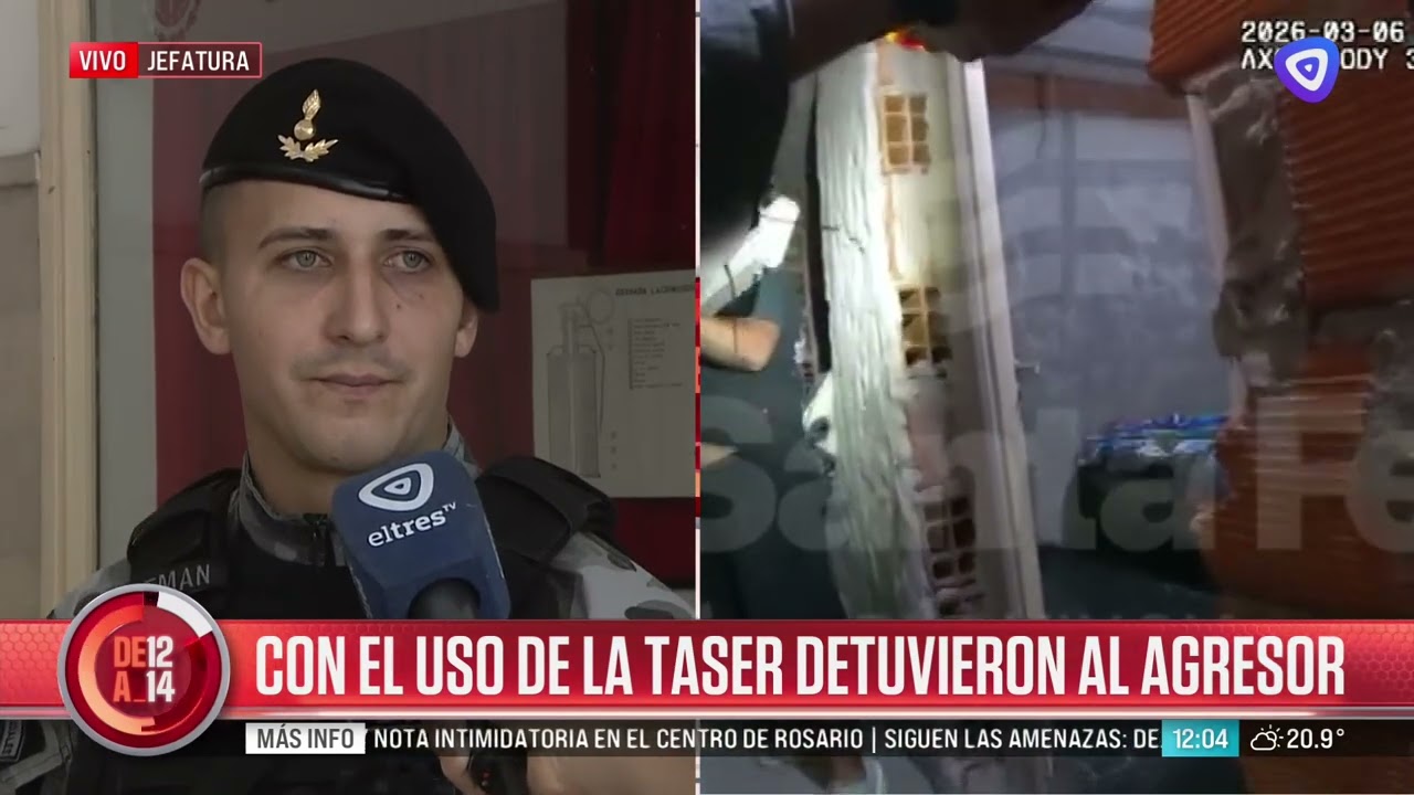 Detuvieron a un agresor con el uso de la pistola taser