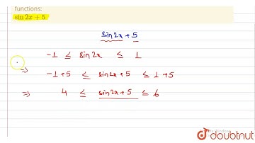 Find the maximum or minium values, if any, without using derivatives, of the functions:   `sin 2x +