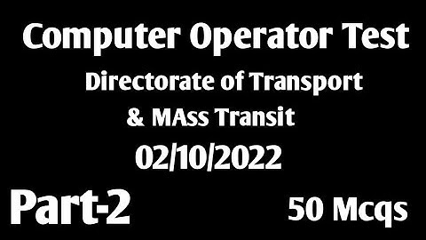 COMPUTER OPERATOR (BPS-16) in #various Departments  part-2 02/Important Mcqs center