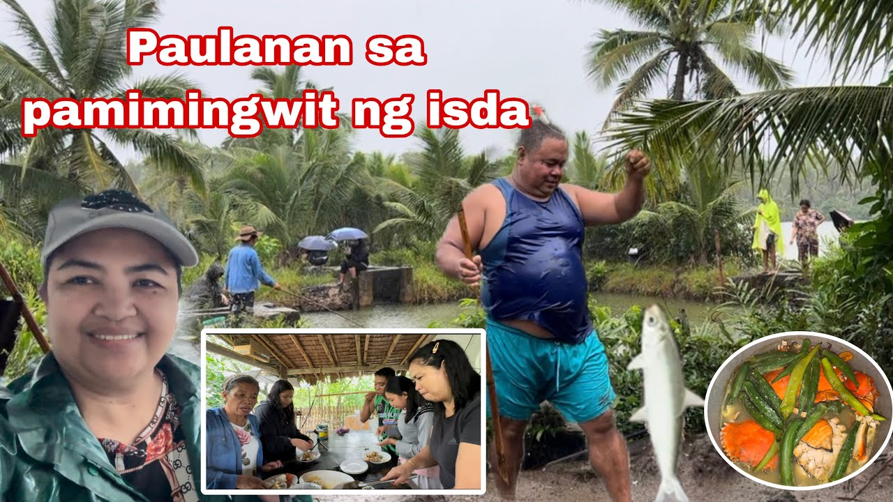 Salu-salong tanghalian sa kubo + Paulanan sa pamimingwit ng isda | late upload