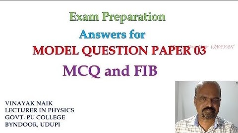 2nd PUC Physics Model Question Paper 03 Answers for MCQ and FIB