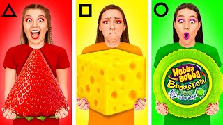 أنا مقابل الأشكال الهندسية الغذاء التحدي | رهيبة إبداعية حيل DaRaDa Challenge