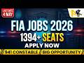 FIA New Jobs 2026 | 1394 Seats Out Now | How to Apply ? | Syllabus + Preparation Books | PDF Notes