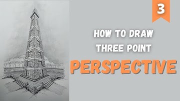 How to draw Three Point Perspectives./ 3D of a Lighthouse./ Perspective Drawings/ 3D Pencil drawings