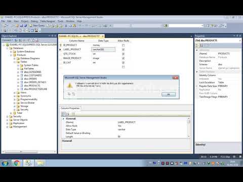 Solve Problem for modifying the database (table...) in Microsoft SQL Server Management