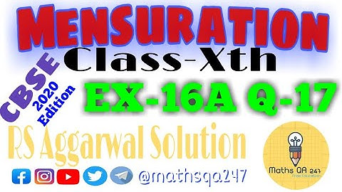 Class X Ex 16A Q No 17 Page 706 RS Aggarwal Solution ||Maths QA 247||