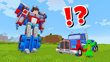 JJ and Mikey in TRANSFORMERS CHALLENGE in Minecraft / Maizen Minecraft