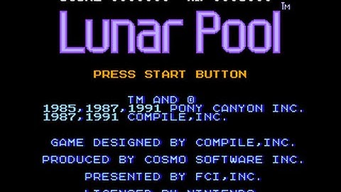 Lunar Pool [NES] - Walkthrough (by Achpile)