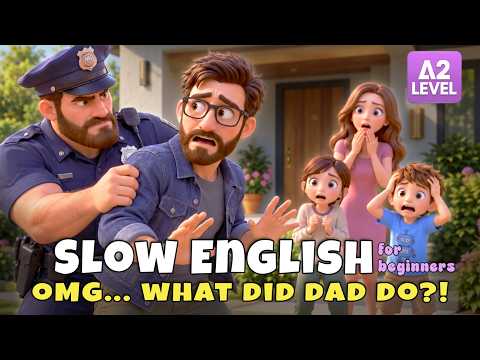 The Police Suddenly Came and Arrested Dad... What Happened?! | Slow English Listening (A2 Level)