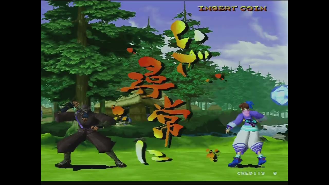 【バグ・無編集】サムライスピリッツ2アスラ斬魔伝音声バグ動画　羅刹半蔵CPU戦クリアまで（コンティニュー2回）