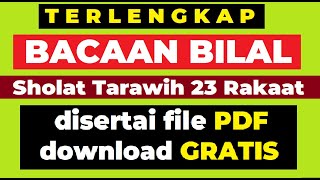 Bacaan Bilal Sholat Tarawih 23 Rakaat Lengkap Disertai Teks Bilal Taraweh PDF Gratis
