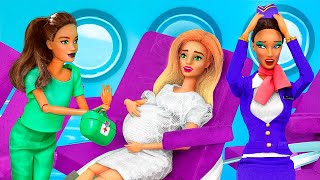 12 Bricolages Et Astuces Barbie DIY \/ Poupée Enceinte Dans L'Avion