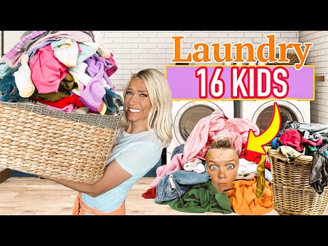 LAUNDRY for 16 KiDS?! Tips and Tricks for a LARGE Family!!