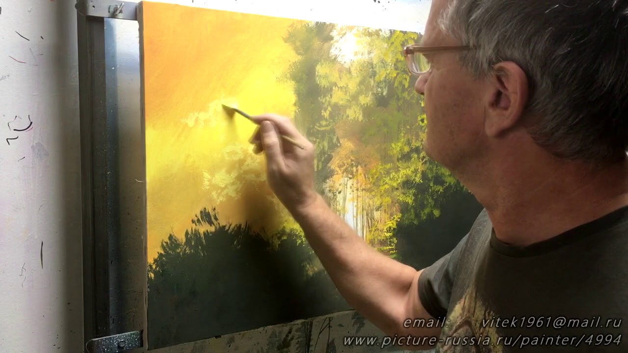 ⁣Лесной этюд. Пишем акрилом. Художник - композитор: Юшкевич Виктор