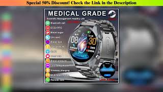 Discount 2025 New Medical Grade Pulse Therapy SmartWatch Men Blood Sugar Lipid Uric Acid ECG+PPG Bl